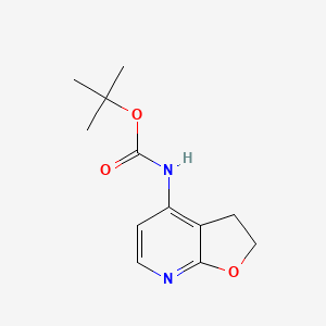 molecular formula C12H16N2O3 B13692689 N-Boc-2,3-dihydrofuro[2,3-b]pyridin-4-amine 