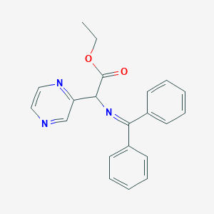 Ethyl 2-((diphenylmethylene)amino)-2-(pyrazin-2-yl)acetate