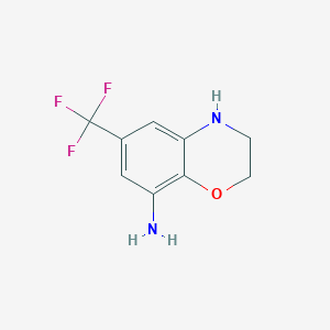 molecular formula C9H9F3N2O B13692721 8-Amino-6-(trifluoromethyl)-3,4-dihydro-2H-benzo[b][1,4]oxazine 