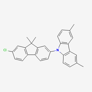 molecular formula C29H24ClN B13692760 9-(7-Chloro-9,9-dimethyl-9H-fluoren-2-yl)-3,6-dimethyl-9H-carbazole 