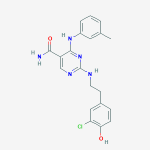 2-[(3-Chloro-4-hydroxyphenethyl)amino]-4-(m-tolylamino)pyrimidine-5-carboxamide