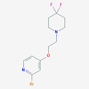 molecular formula C12H15BrF2N2O B13692769 2-Bromo-4-[2-(4,4-difluoro-1-piperidyl)ethoxy]pyridine 