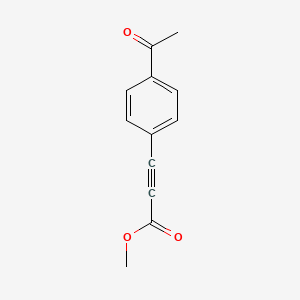 molecular formula C12H10O3 B1369280 Methyl 3-(4-acetylphenyl)prop-2-ynoate 