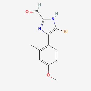 molecular formula C12H11BrN2O2 B13692818 5-Bromo-4-(4-methoxy-2-methylphenyl)imidazole-2-carbaldehyde 