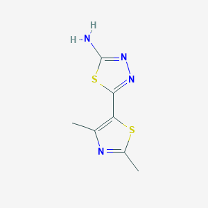 molecular formula C7H8N4S2 B13692969 2-Amino-5-(2,4-dimethyl-5-thiazolyl)-1,3,4-thiadiazole 