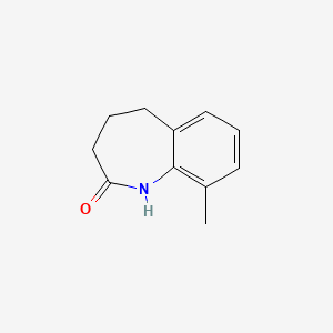 molecular formula C11H13NO B13693067 9-Methyl-1,3,4,5-tetrahydrobenzo[b]azepin-2-one CAS No. 82039-17-6