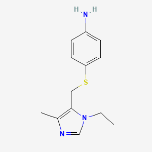 molecular formula C13H17N3S B13693075 4-[[(1-Ethyl-4-methyl-5-imidazolyl)methyl]thio]aniline 