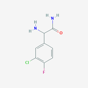 molecular formula C8H8ClFN2O B13693086 2-Amino-2-(3-chloro-4-fluorophenyl)acetamide 