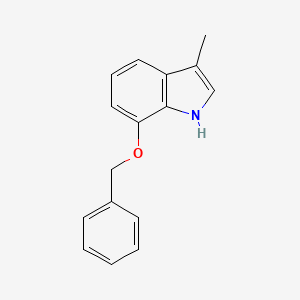 molecular formula C16H15NO B13693107 7-(Benzyloxy)-3-methylindole 