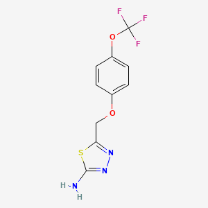 molecular formula C10H8F3N3O2S B13693154 5-[[4-(Trifluoromethoxy)phenoxy]methyl]-1,3,4-thiadiazol-2-amine 