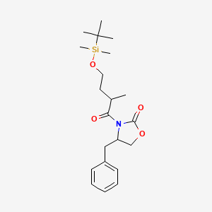 molecular formula C21H33NO4Si B13693164 (R)-4-Benzyl-3-[(R)-4-[(tert-butyldimethylsilyl)oxy]-2-methylbutanoyl]oxazolidin-2-one 