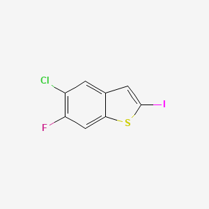 molecular formula C8H3ClFIS B13693175 5-Chloro-6-fluoro-2-iodobenzo[b]thiophene 