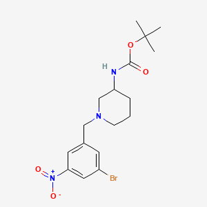 molecular formula C17H24BrN3O4 B13693179 (S)-1-(3-Bromo-5-nitrobenzyl)-N-Boc-piperidin-3-amine 