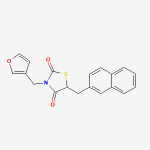 molecular formula C19H15NO3S B13693203 3-(Furan-3-ylmethyl)-5-(naphthalen-2-ylmethyl)thiazolidine-2,4-dione 