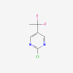 molecular formula C6H5ClF2N2 B13693283 Pyrimidine, 2-chloro-5-(1,1-difluoroethyl)- 