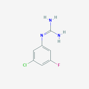 molecular formula C7H7ClFN3 B13693317 1-(3-Chloro-5-fluorophenyl)guanidine 