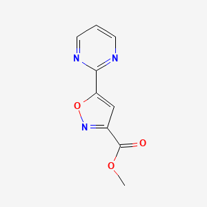 molecular formula C9H7N3O3 B13693336 Methyl 5-(2-Pyrimidinyl)isoxazole-3-carboxylate 