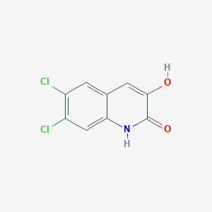 molecular formula C9H5Cl2NO2 B13693351 6,7-Dichloro-3-hydroxyquinolin-2(1h)-one 