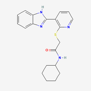 2-[[3-(2-Benzimidazolyl)-2-pyridyl]thio]-N-cyclohexylacetamide