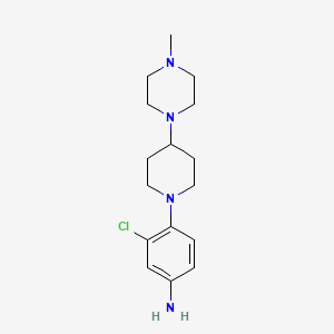 molecular formula C16H25ClN4 B13693411 3-Chloro-4-[4-(4-methyl-1-piperazinyl)-1-piperidyl]aniline 