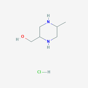 molecular formula C6H15ClN2O B13693417 (2R,5R)-5-Methylpiperazine-2-methanol Hydrochloride 