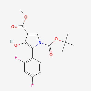 molecular formula C17H17F2NO5 B13693418 1-(tert-Butyl) 3-methyl 5-(2,4-difluorophenyl)-4-hydroxy-1H-pyrrole-1,3-dicarboxylate 