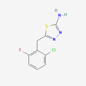 molecular formula C9H7ClFN3S B13693421 5-(2-Chloro-6-fluorobenzyl)-1,3,4-thiadiazol-2-amine 