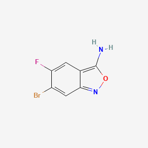 molecular formula C7H4BrFN2O B13693437 3-Amino-6-bromo-5-fluorobenzisoxazole 