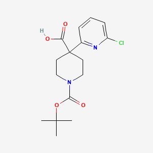 molecular formula C16H21ClN2O4 B13693467 1-Boc-4-(6-chloro-2-pyridyl)piperidine-4-carboxylic Acid 