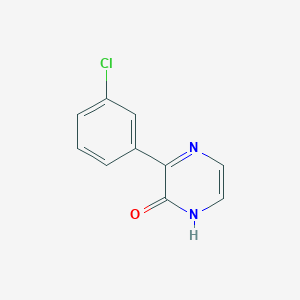 molecular formula C10H7ClN2O B13693554 3-(3-Chlorophenyl)pyrazin-2(1H)-one 