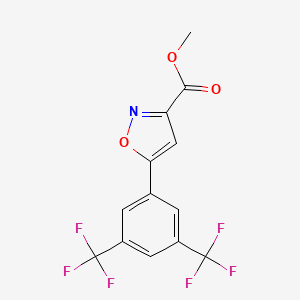 molecular formula C13H7F6NO3 B13693557 Methyl 5-(3,5-bis(trifluoromethyl)phenyl)isoxazole-3-carboxylate 