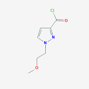 molecular formula C7H9ClN2O2 B13693602 1-(2-Methoxyethyl)-1H-pyrazole-3-carbonyl chloride 