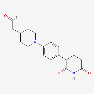 molecular formula C18H22N2O3 B13693630 2-(1-(4-(2,6-Dioxopiperidin-3-YL)phenyl)piperidin-4-YL)acetaldehyde 