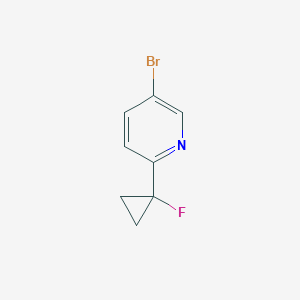 molecular formula C8H7BrFN B13693632 5-Bromo-2-(1-fluorocyclopropyl)pyridine CAS No. 1936113-44-8