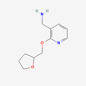 molecular formula C11H16N2O2 B1369366 [2-(Tetrahydro-2-furanylmethoxy)-3-pyridinyl]methanamine 