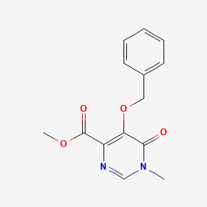 molecular formula C14H14N2O4 B13693670 Methyl 5-(benzyloxy)-1-methyl-6-oxo-1,6-dihydropyrimidine-4-carboxylate 