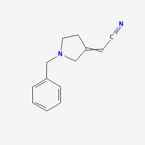 molecular formula C13H14N2 B13693684 2-(1-benzylpyrrolidin-3-ylidene)acetonitrile 