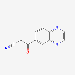 molecular formula C11H7N3O B13693690 3-Oxo-3-(quinoxalin-6-yl)propanenitrile 