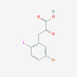 molecular formula C9H6BrIO3 B13693698 3-(5-Bromo-2-iodophenyl)-2-oxopropanoic acid 