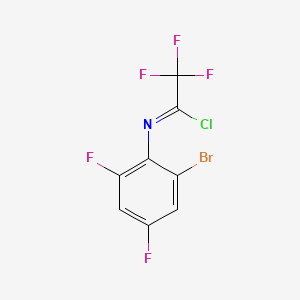 molecular formula C8H2BrClF5N B13693721 N-(2-Bromo-4,6-difluorophenyl)-2,2,2-trifluoroacetimidoyl Chloride 