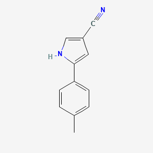 molecular formula C12H10N2 B13693733 5-(4-methylphenyl)-1H-pyrrole-3-carbonitrile 