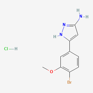 molecular formula C10H11BrClN3O B13693740 3-Amino-5-(4-bromo-3-methoxyphenyl)pyrazole Hydrochloride 