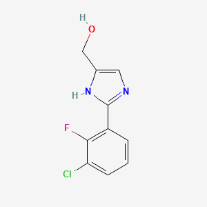 molecular formula C10H8ClFN2O B13693749 2-(3-Chloro-2-fluorophenyl)imidazole-5-methanol 