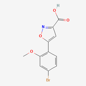 molecular formula C11H8BrNO4 B13693764 5-(4-Bromo-2-methoxyphenyl)isoxazole-3-carboxylic Acid 