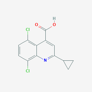 molecular formula C13H9Cl2NO2 B13693783 5,8-Dichloro-2-cyclopropylquinoline-4-carboxylic Acid 