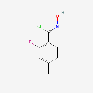 molecular formula C8H7ClFNO B13693808 2-Fluoro-N-hydroxy-4-methylbenzimidoyl Chloride 