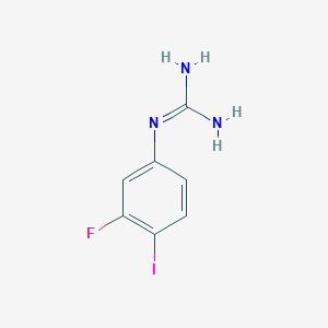 molecular formula C7H7FIN3 B13693809 1-(3-Fluoro-4-iodophenyl)guanidine 