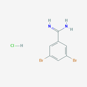 molecular formula C7H7Br2ClN2 B13693845 3,5-Dibromobenzimidamide hydrochloride 