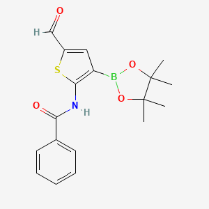 molecular formula C18H20BNO4S B13693888 2-Benzamido-5-formylthiophene-3-boronic Acid Pinacol Ester 