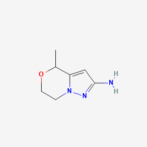 molecular formula C7H11N3O B13693954 4-Methyl-6,7-dihydro-4H-pyrazolo[5,1-c][1,4]oxazin-2-amine 